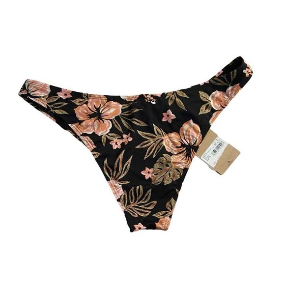 NWT Billabong Hooked On Tropics Hike Bikini Bottom floral skimpy coverage New XL - Picture 4 of 9